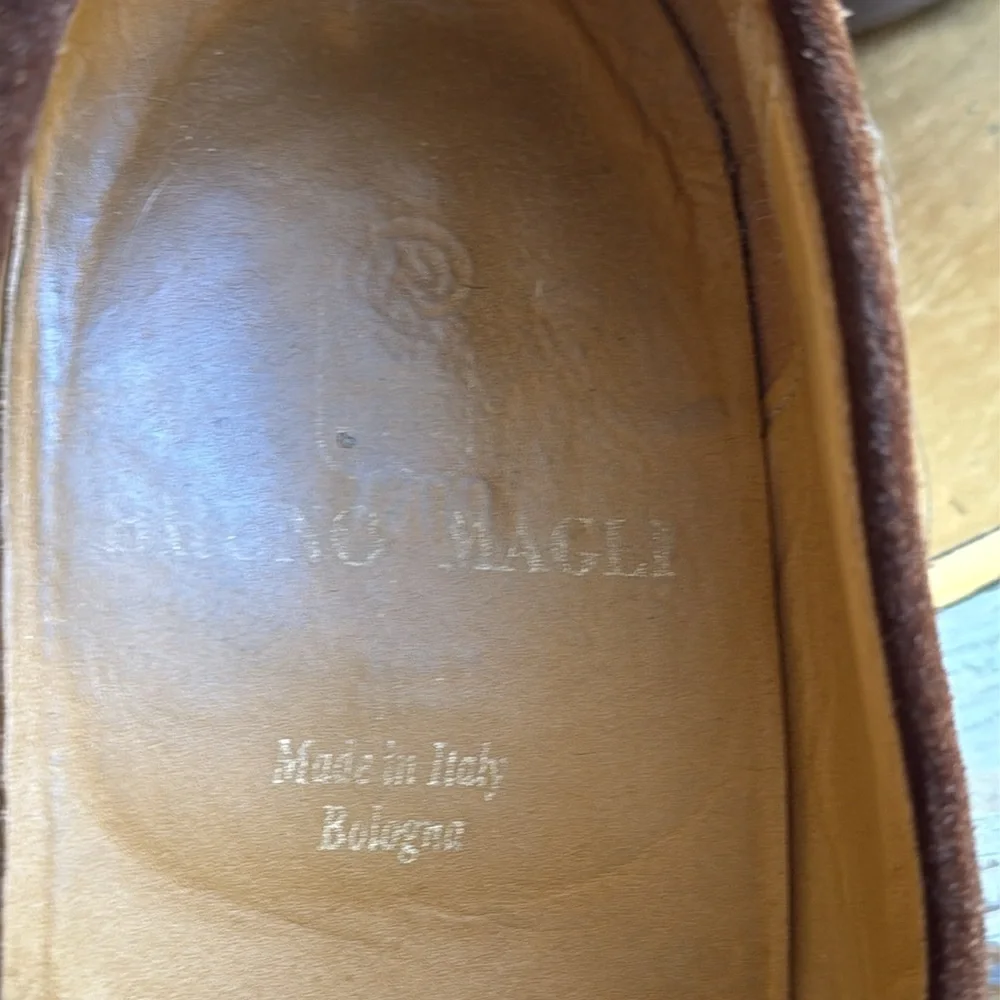 Bruno Magli Ken Lug Sole Penny Loafer in Chestnut Suede | Bologna Construction